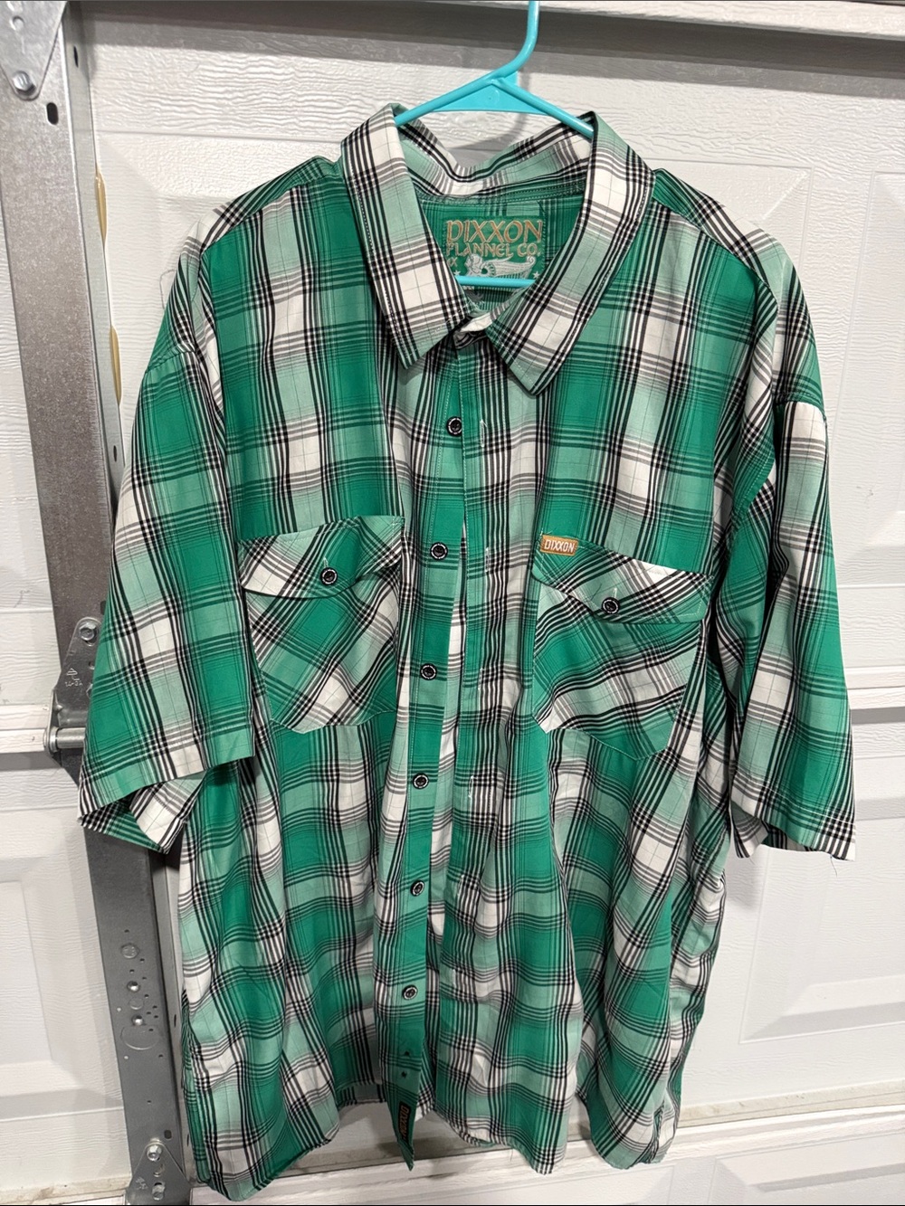DIXXON Green and White Plaid Button-Down Shirt - Picture 6 of 7